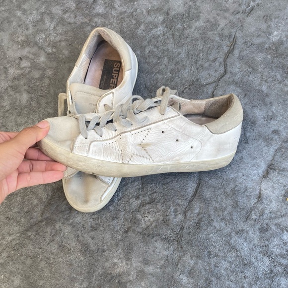Golden Goose Shoes - Golden Goose Superstar Mixed Leather Sneakers Sz39